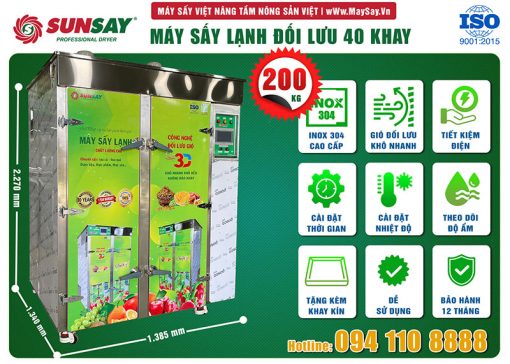 Máy sấy lạnh đối lưu 40 khay