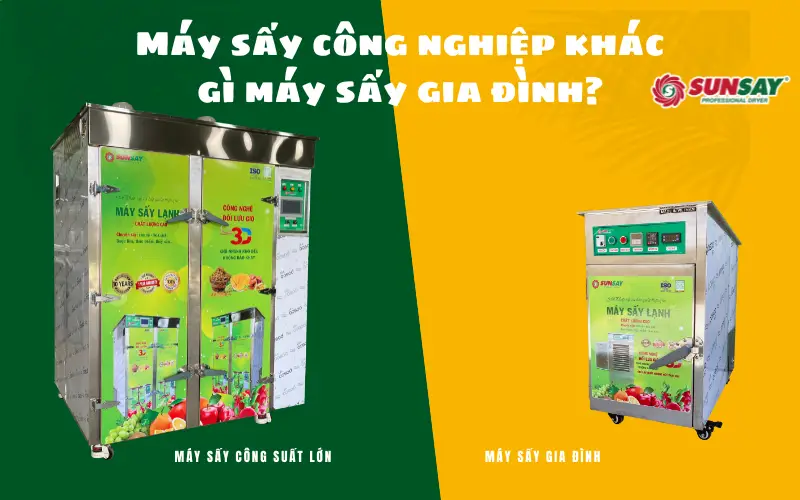Máy sấy công nghiệp khác gì máy sấy gia đình?