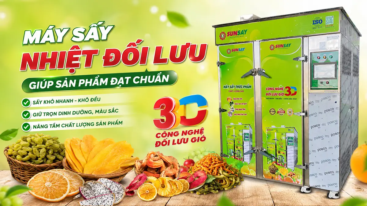 Máy sấy nhiệt đối lưu giúp sản phẩm đạt chuẩn xuất khẩu