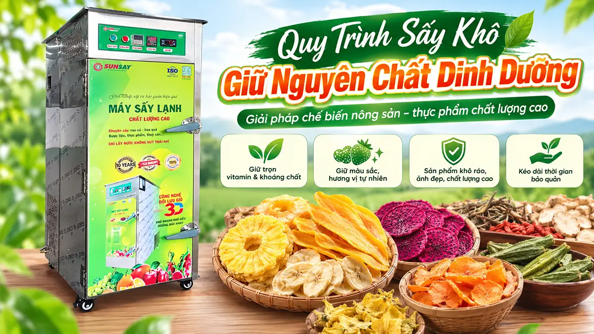 Quy trình sấy khô giữ nguyên chất dinh dưỡng – Giải pháp nâng cao chất lượng nông sản