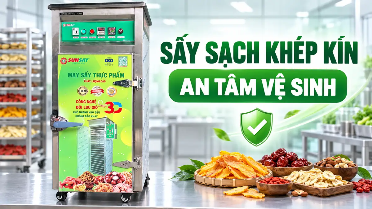 Máy sấy nhiệt đối lưu giúp giữ an toàn vệ sinh thực phẩm