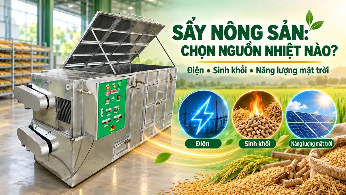 Máy sấy nông sản nên dùng nguồn nhiệt nào?