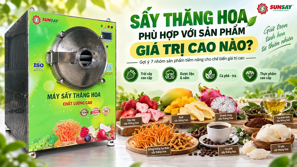 Sản phẩm nào có giá trị cao phù hợp sấy thăng hoa?